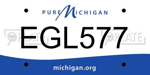 EGL577 Michigan License Plate