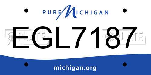 EGL7187 Michigan License Plate
