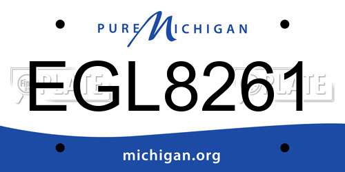 EGL8261 Michigan License Plate