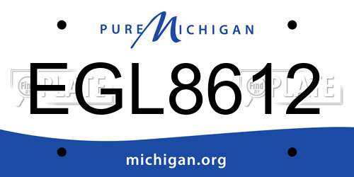EGL8612 Michigan License Plate