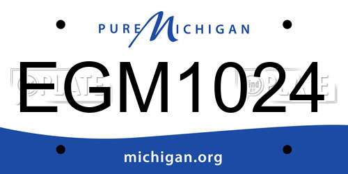 EGM1024 Michigan License Plate