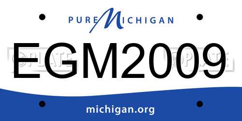 EGM2009 Michigan License Plate