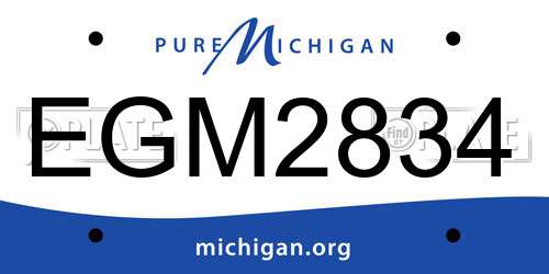 EGM2834 Michigan License Plate
