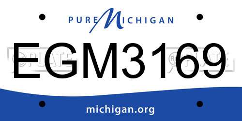 EGM3169 Michigan License Plate