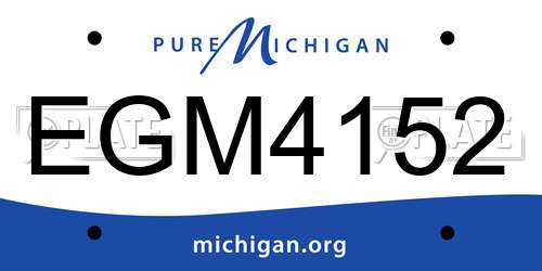 EGM4152 Michigan License Plate