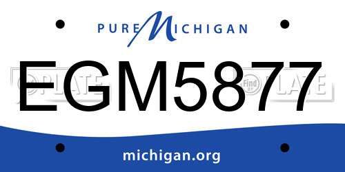 EGM5877 Michigan License Plate
