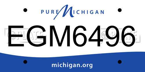 EGM6496 Michigan License Plate