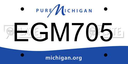 EGM705 Michigan License Plate