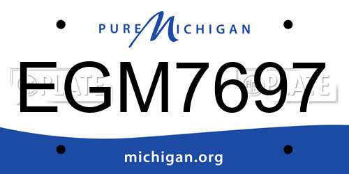 EGM7697 Michigan License Plate