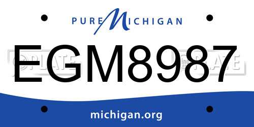 EGM8987 Michigan License Plate