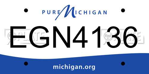 EGN4136 Michigan License Plate
