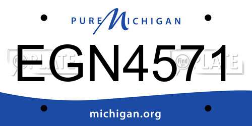 EGN4571 Michigan License Plate