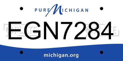 EGN7284 Michigan License Plate