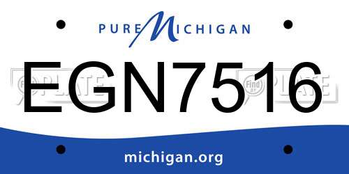 EGN7516 Michigan License Plate