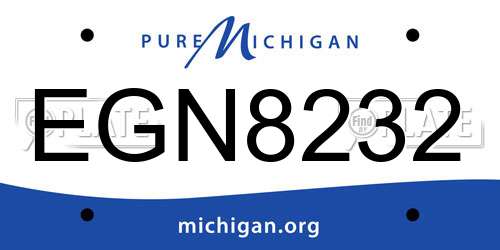 EGN8232 Michigan License Plate