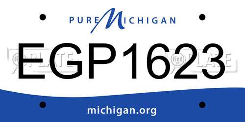 EGP1623 Michigan License Plate