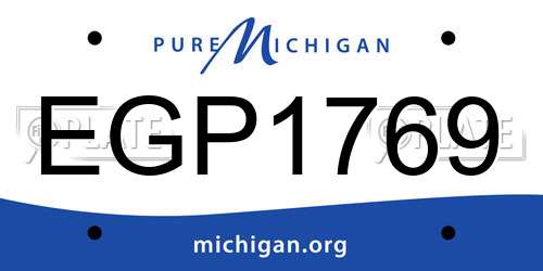 EGP1769 Michigan License Plate