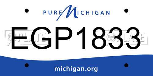 EGP1833 Michigan License Plate