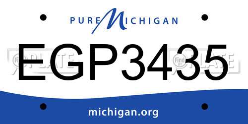 EGP3435 Michigan License Plate