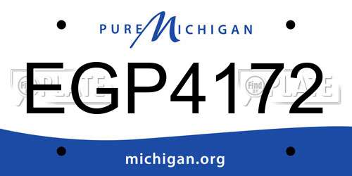 EGP4172 Michigan License Plate