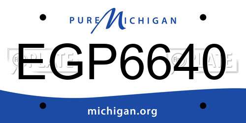 EGP6640 Michigan License Plate