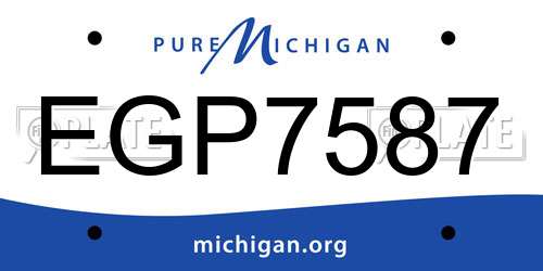 EGP7587 Michigan License Plate