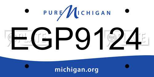 EGP9124 Michigan License Plate