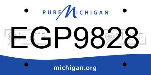 EGP9828 Michigan License Plate
