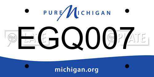 EGQ007 Michigan License Plate