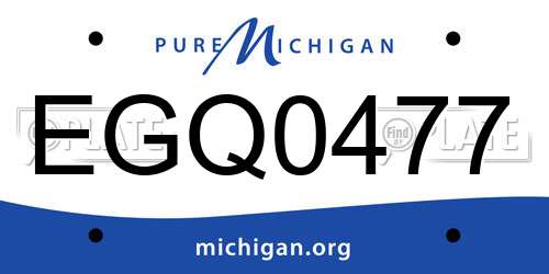 EGQ0477 Michigan License Plate