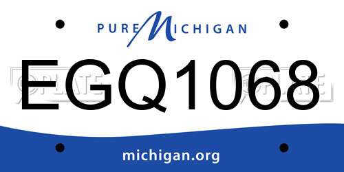 EGQ1068 Michigan License Plate