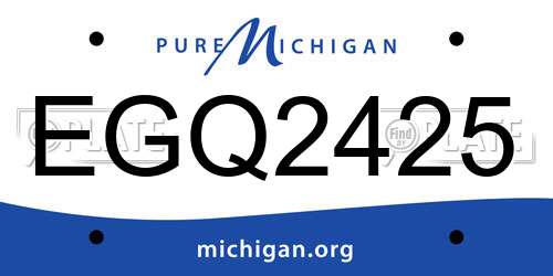 EGQ2425 Michigan License Plate