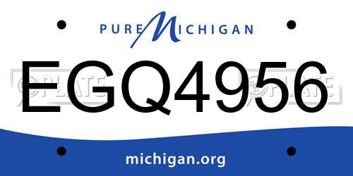 EGQ4956 Michigan License Plate