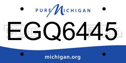 EGQ6445 Michigan License Plate