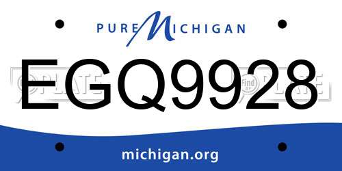 EGQ9928 Michigan License Plate