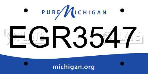 EGR3547 Michigan License Plate