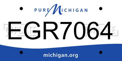 EGR7064 Michigan License Plate