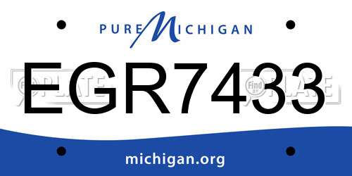 EGR7433 Michigan License Plate