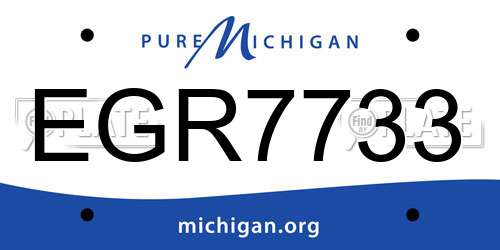 EGR7733 Michigan License Plate