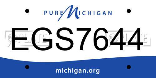 EGS7644 Michigan License Plate