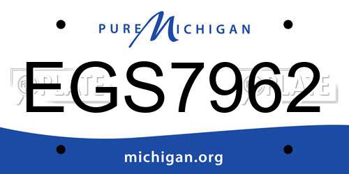 EGS7962 Michigan License Plate