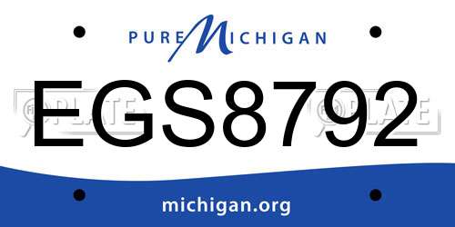 EGS8792 Michigan License Plate