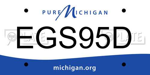 EGS95D Michigan License Plate