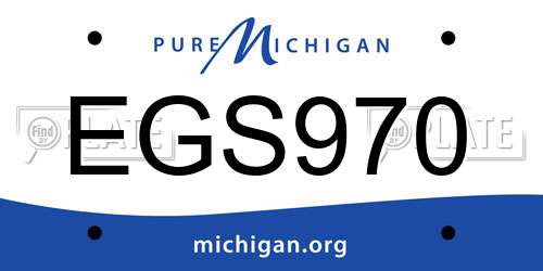 EGS970 Michigan License Plate