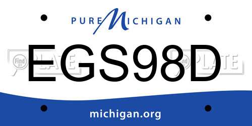 EGS98D Michigan License Plate