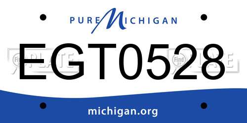 EGT0528 Michigan License Plate