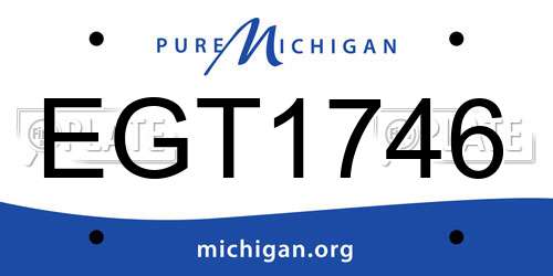 EGT1746 Michigan License Plate
