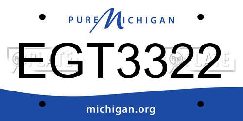 EGT3322 Michigan License Plate