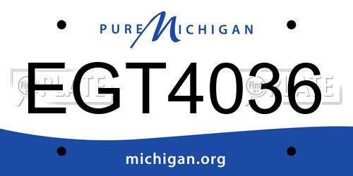 EGT4036 Michigan License Plate