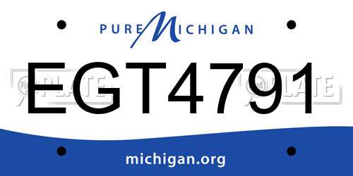 EGT4791 Michigan License Plate